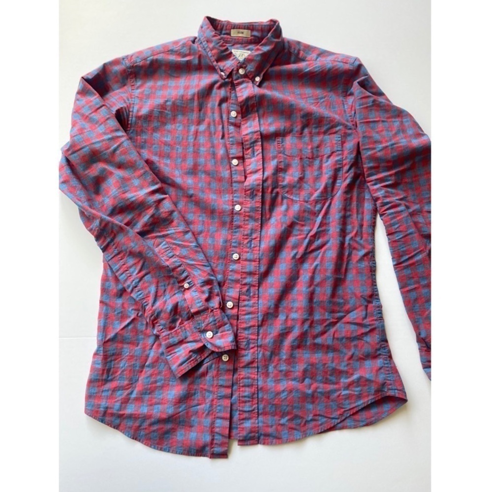 J.crew slim gingham button down shirt  S
